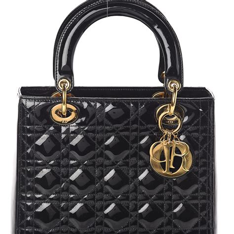 lady dior medium black patent|dior handbags designer.